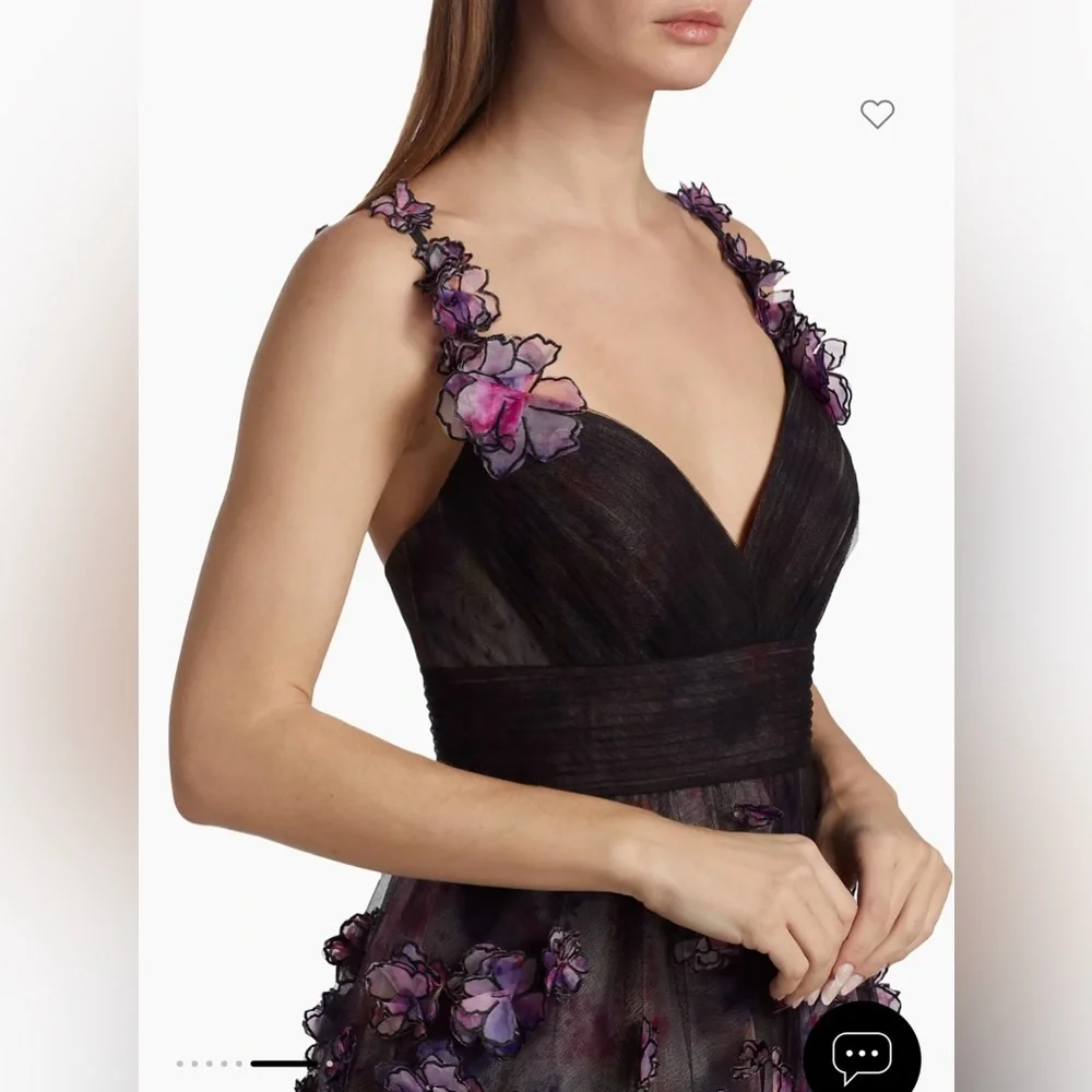 Marchesa Notte Ombré Tulle Gown - NWT - Picture 6 of 14